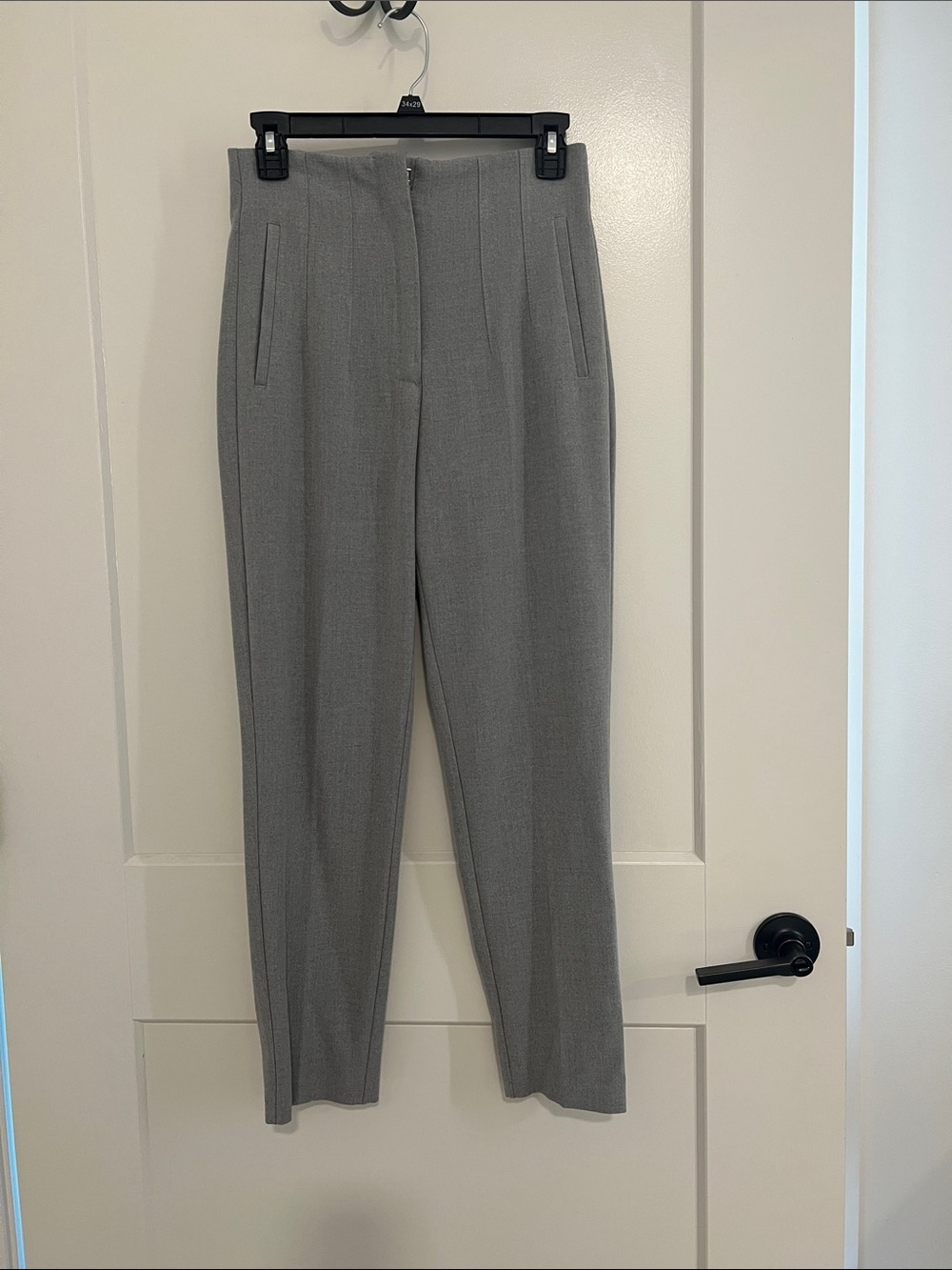 Zara High-Waisted Gray Tailored Trousers